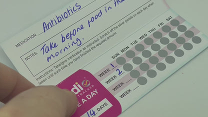 Four Times a Day Medi Scratch Tracker - 1 week per card